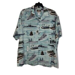 Vintage Kalaheo Hawaiian Shirt Mens 3XL Pearl Harbor USS Arizona WW2 Hawaii USA